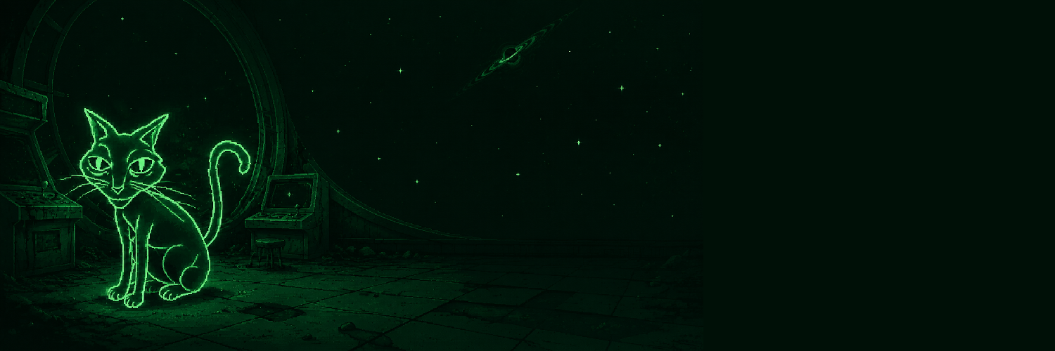 PUMPKITTY inside an abandoned cosmic arcade observatory